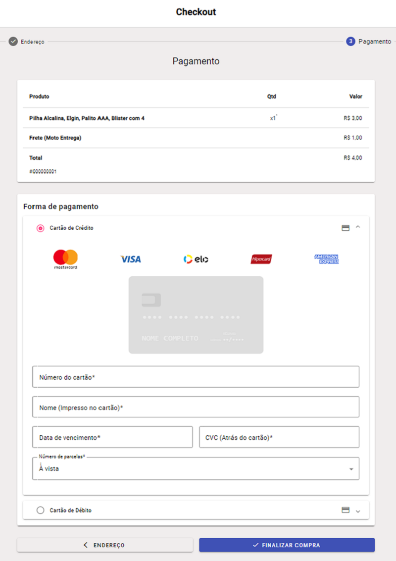 Card Registration Screen