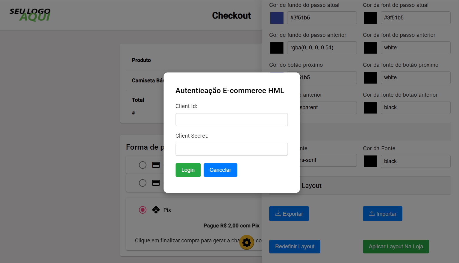 Custom Checkout Screen